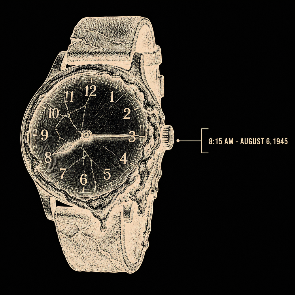 Watches recovered from Hiroshima, frozen at 8:15 AM